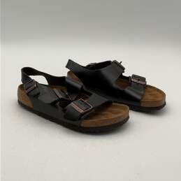 Birkenstock Womens Milano Brown Leather Adjustable Slingback Sandals Size 38 alternative image