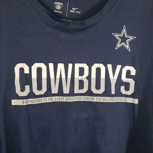 Mens Dri-Fit Dallas Cowboys Short Sleeve Football-NFL Pullover T-Shirt Size XL image number 3
