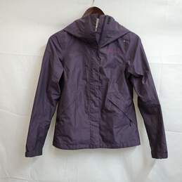 Marmot Rain Jacket Womens Small Purple Waterproof Outdoor Coat Zip Pockets Sz XS