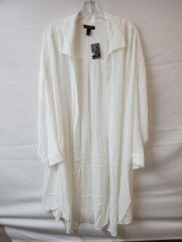 Torrid White Crinkle Gauze Shirt Kimono Size 3