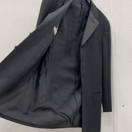 Mens Black Long Sleeve Pockets Notch Lapel Three Button Blazer Size 38 C alternative image