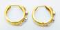 14K Yellow & White Gold 0.16 CTTW Diamond Squiggle Hoop Earrings 3.4g image number 4