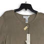NWT Womens Beige Short Sleeve Round Neck Pullover T-Shirt Size 1X image number 3