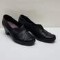 Clacks Black Leather Heels Women's Size 6M image number 1