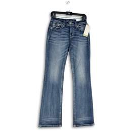 NWT Womens Light Blue Denim 5-Pocket Design Bootcut Leg Jeans Size 26