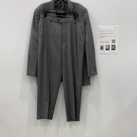 Ermenegildo Zegna Mens Gray Two Button Blazer & Pant Suit Set Size 44L W38 w/COA image number 1