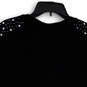 NWT Womens Black Studded Round Neck Short Sleeve Pullover T-Shirt Size L image number 4