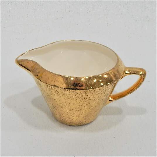 VNTG Black Gold Teapot Sabin Creamer Sugar Crest-O-Gold image number 7