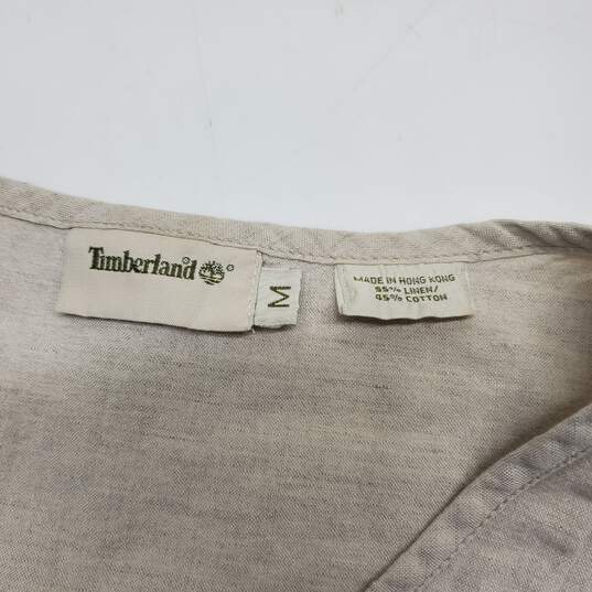 Timberland Zip Up Linen Blend Vest Size M image number 3