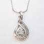 Sterling Silver Diamond Pendant 15 In Necklace 2.8g image number 1