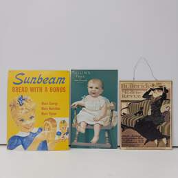 Vintage Trio of Advertising Poster Signs