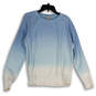 Womens Blue Ombre Long Sleeve Crew Neck Pullover Sweatshirt Size Medium image number 1