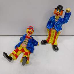 Bundle of 2 Vintage Paper Mache Clowns