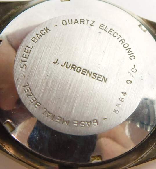 Men's VNTG Jules Jürgensen Japan Duo Tone Calendar Analog Quartz Watch image number 5