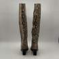 Dolce Vita Womens Beige Black Snakeskin Tall High Heel Knee High Boots Size 7.5 image number 4