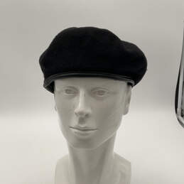 Mens Black Wool Comfortable Thermal Fancy Cosplay Beret Hat Size 73/8