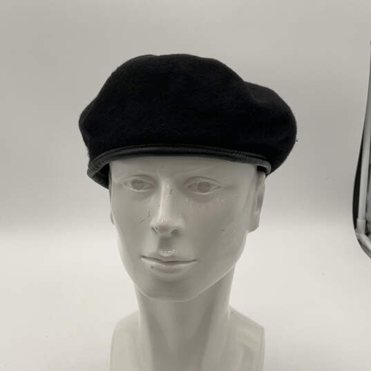 Mens Black Wool Comfortable Thermal Fancy Cosplay Beret Hat Size 73/8 image number 1