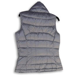 Womens Silver Quilted Mock Neck Pockets Full-Zip Puffer Vest Size Small alternative image