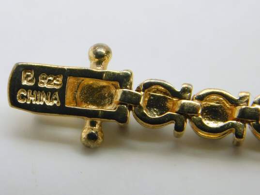 Sterling Silver Vermeil Tennis Bracelets & Fancy Chain Necklace 39.1g image number 5