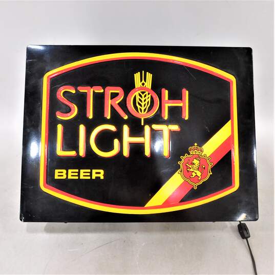 Vintage Stroh Light Beer Sign Light Up Sign The Stroh Brewing Co image number 3