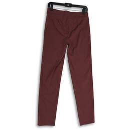 NWT 89th + Madison Womens Burgundy Red Flat Front Straight Leg Ankle Pants Sz S alternative image