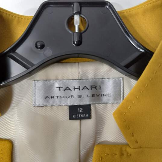Tahari Women's Curry Yellow Blazer Size 12 NWT image number 3