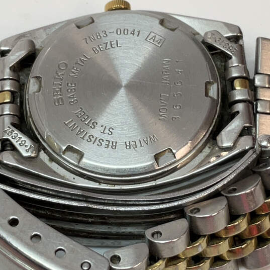 Designer Seiko 7N83-0041 Two-Tone Stainless Steel Round Analog Wristwatch image number 4