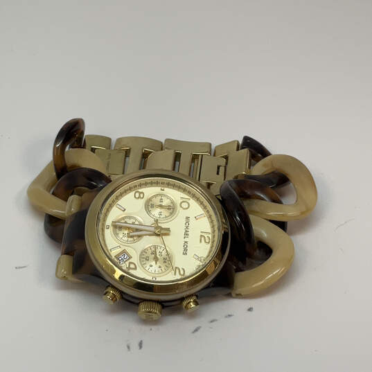 Designer Michael Kors Runway MK4270 Gold-Tone Chronograph Analog Wristwatch image number 1