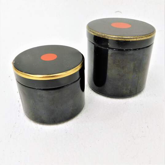 Vintage MCM Vanity Jars Torino Gold Tone Earring Holders & Swan Ring Holder image number 4