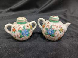 Vintage Hand Painted and Pewter Salt and Pepper Shakers alternative image
