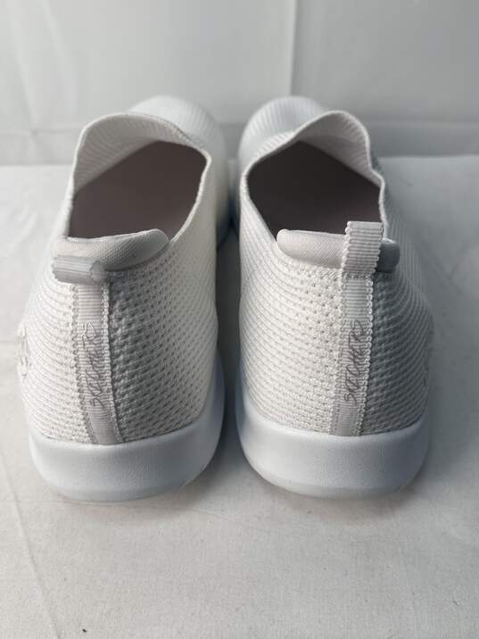 Skechers Mens White Slip On Walking Sneaker Size 11 image number 2