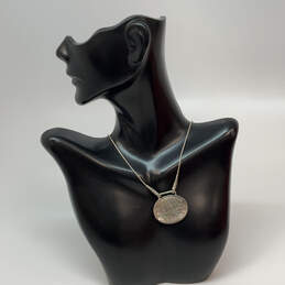 Designer Silpada Sterling Silver Hammered Oval Shape Pendant Necklace