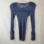 Rosemunde Copenhagen Blue Lace & Silk Long Sleeve Shirt Size M image number 1