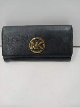 Michael Kors Black Pebble Leather Envelope Wallet