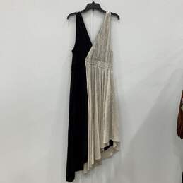Maeve Womens Black White High-Low Hem Sleeveless Fit & Flare Dress Size Large alternative image