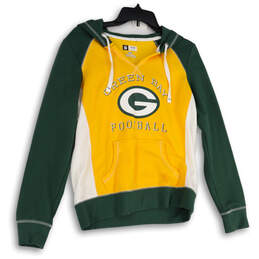 Womens Multicolor Green Bay Packers Pockets Football Pullover Hoodie Size M