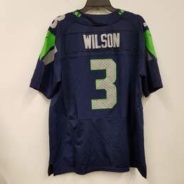 Mens Blue Seattle Seahawks Russell Wilson #3 Football NFL Jersey Size 44 alternative image