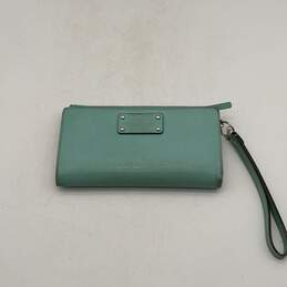 Kate Spade Womens Turquoise Tan Inner Zipper Pocket Clutch Wristlet Wallet alternative image