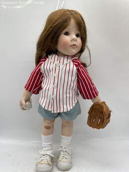Danbury Mint Katie Lynn Brown Hairs Baseball Porcelain Doll By Kelly Rubert