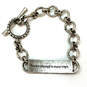 Designer Lucky Brand Silver-Tone Toggle Clasp Classic Chain Bracelet image number 2