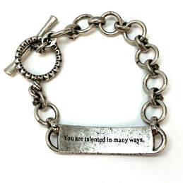 Designer Lucky Brand Silver-Tone Toggle Clasp Classic Chain Bracelet alternative image