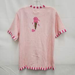 NWT VTG Quacker Factory WM's Pink Embroidered Summertime Short Sleeve Cardigan Size M alternative image