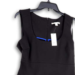 NWT Womens Black Sleeveless Square Neck Back Zip Fit & Flare Dress Size 12 alternative image