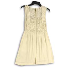 Kimchi Blue Womens White Lace Square Neck Sleeveless A-Line Dress Size 6 alternative image