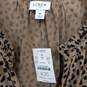 J. Crew Ruffled Tiered Leopard Dot Brown And Black Sleeveless Dress Size M NWT image number 2