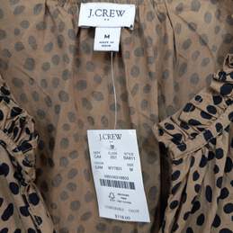 J. Crew Ruffled Tiered Leopard Dot Brown And Black Sleeveless Dress Size M NWT alternative image