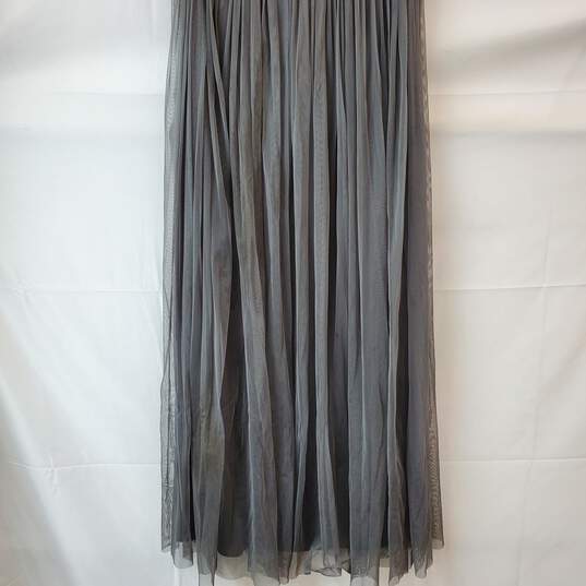 Maya Deluxe Gray Sequin Tulle Gown Dress in Size 6 image number 5