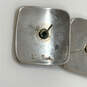 Designer Laurel Burch Silver-Tone Square Shape Chevron Stud Earrings image number 4