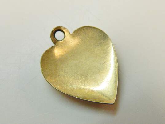 Vintage 10K Yellow Gold Crest Heart Charm Pendant 1.7g image number 3