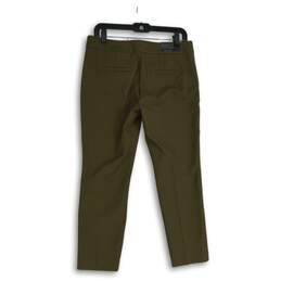 NWT Womens Green Devin Flat Front Pockets Straight Leg Ankle Pants Size 6P alternative image